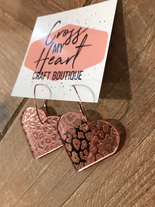 Rose Gold Heart Earrings